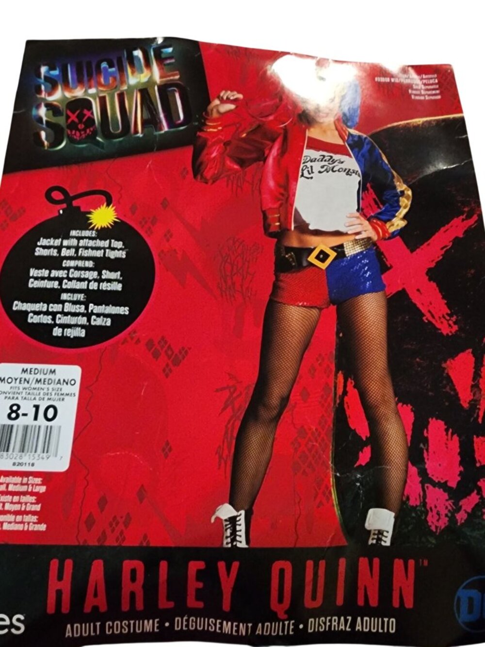 Rubies Suicide Squad Harley Quinn Complete outfit Womens Size 8 - 10